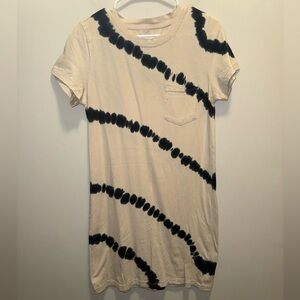 Thread & Supply Navy and Cream Tie-Dye T-Shirt Dress
